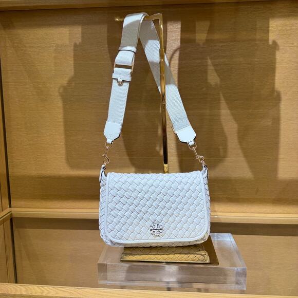 Best Price‼️Tory Burch Thea Flap Crossbody 176008Cedar $695 White - Picture 1 of 11